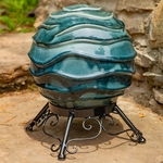 Set of 3 Ceramic Gazing Globes w/Stands - "Athens"