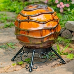 Set of 3 Ceramic Gazing Globes w/Stands  - "Florence"