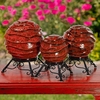 Set of 3 Ceramic Gazing Globes w/Stands - "Istanbul"