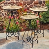 Set of 3 Frosted Gold Iron Birdbaths w/Birds