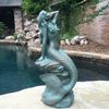 20" Sexy Mermaid Statue - Bronze Patina