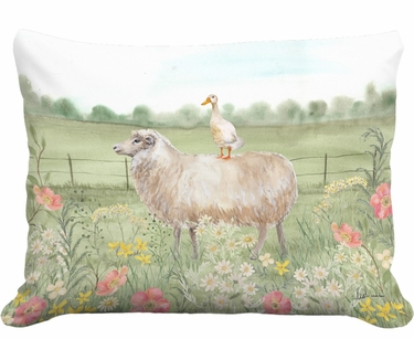 Sheep & Duck Stack Outdoor Pillow - Click to enlarge