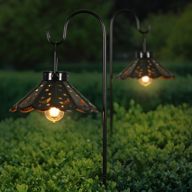 Set of 2 Solar Lamps On Shepherd Stakes - Click to enlarge