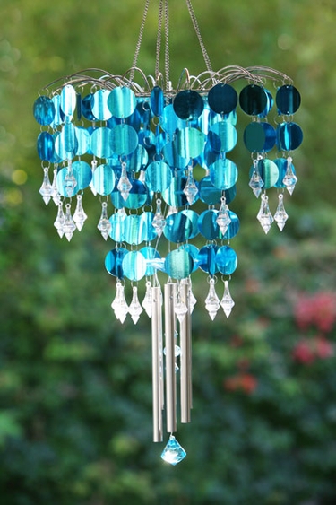 Shimmer Chandelier Wind Chime - Blue - Click to enlarge