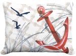 Red Ship Anchor Outdoor Pillow Red Ship Anchor Outdoor Pillow