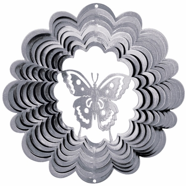 Silver Butterfly Wind Spinner - Click to enlarge
