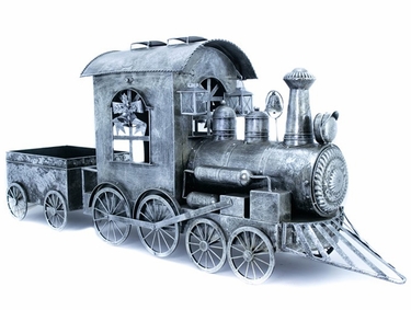 Silver Christmas Train w/Cart - Click to enlarge