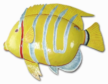 Silver Stripe Yellow Fish Decor - Click to enlarge