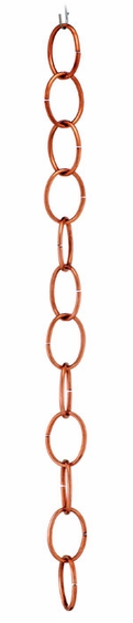 8.5' Single Link Rain Chain - Polished Copper - Click to enlarge