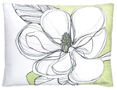 Sketch Magnolia Outdoor Pillow - Click to enlarge