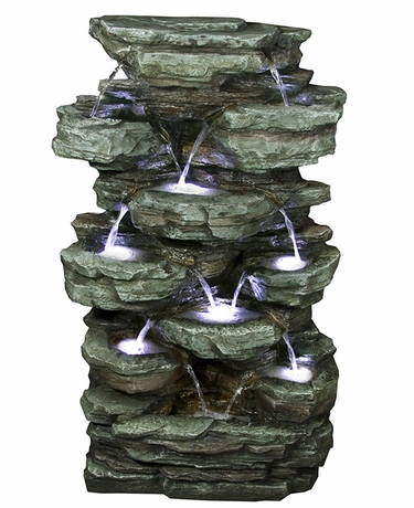 Slab Rock Cascading Fountain w/LED Lights - Click to enlarge