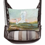 Slate Gray Egret Flying Serene Hammock Chair Swing Set