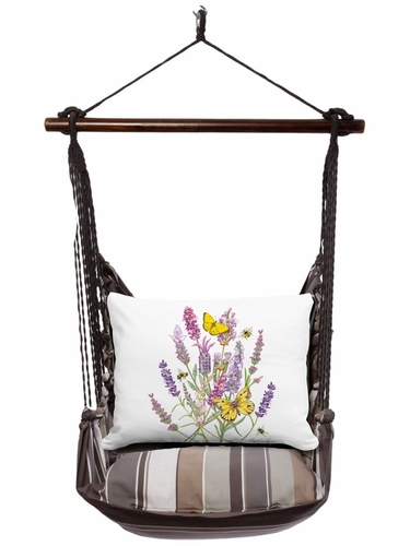Slate Gray Lavender with Yellow Butterflies Hammock Chair Swing Set - Click to enlarge