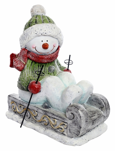 Sledding Snowman w/Color Changing LEDs - Click to enlarge