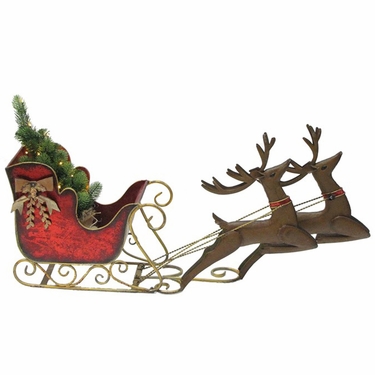 Small Christmas Sleigh w/Reindeers - Click to enlarge