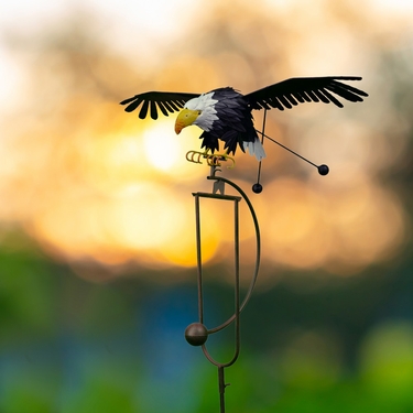 Small Flying Eagle Balance Rocker Garden Stake - Click to enlarge