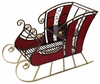 38" Red Wood & Metal Holiday Sleigh