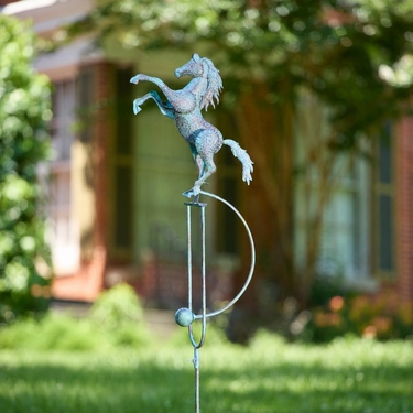 Small Horse Balance Rocker Garden Stake - Click to enlarge
