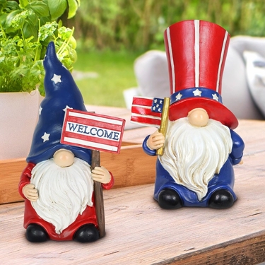 Small Patriotic USA Gnomes (Set of 2) - Click to enlarge