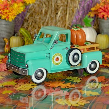 Small Pumpkin Harvest Truck - Teal - Click to enlarge