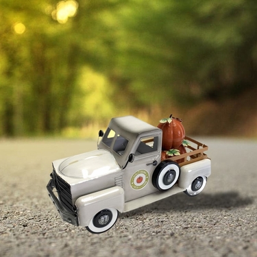 Small Pumpkin Harvest Truck - Antique White - Click to enlarge