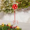 Small Red Polka Dot Christmas Ornament Garden Stake