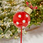 Small Red Polka Dot Christmas Ornament Garden Stake