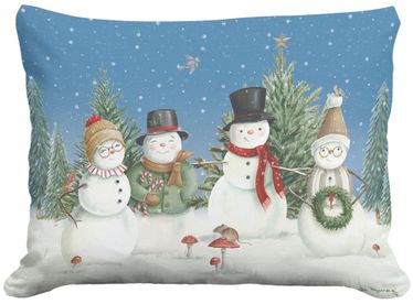 Snowmen Party Outdoor Pillow - Click to enlarge