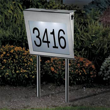 Solar Address Numbers - Stainless Steel - Click to enlarge
