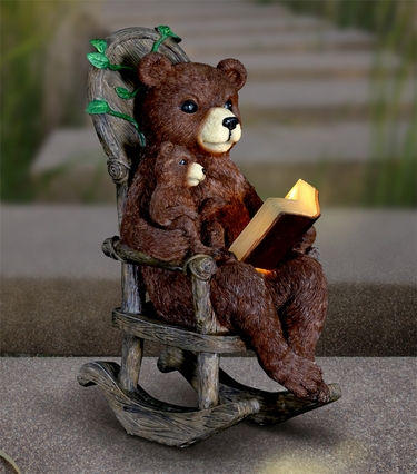 Solar Bears Reading in Rocking Chair - Click to enlarge