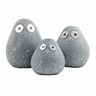 Solar Birds w/Light Up Eyes (Set of 3) - Grey - Click to enlarge