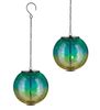 Solar Blue Globe Lanterns (Set of 2)