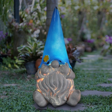 Solar Gnome Blue Hat Statue - Click to enlarge