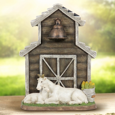 Solar Brown Barn w/Goats - Click to enlarge