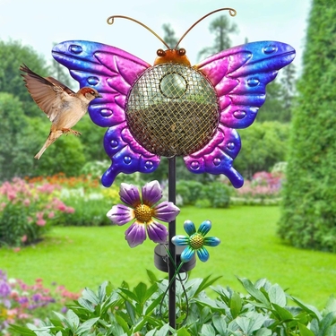 Solar Butterfly Bird Feeder Stake - Click to enlarge