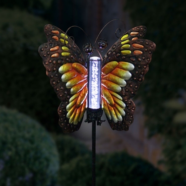 Solar Butterfly Bubble Stake - Orange - Click to enlarge