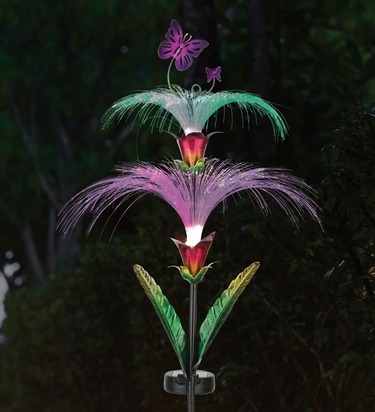 Solar Butterfly Fountain Stake (Set of 2) - Click to enlarge