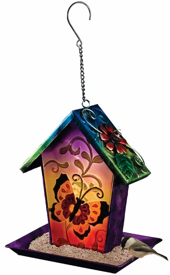 Solar Butterfly Lantern Bird Feeder - Click to enlarge
