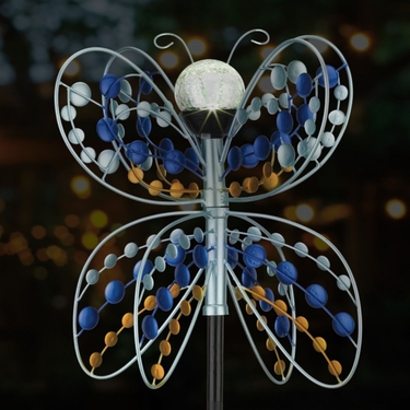 Solar Butterfly Wind Spinner - Click to enlarge