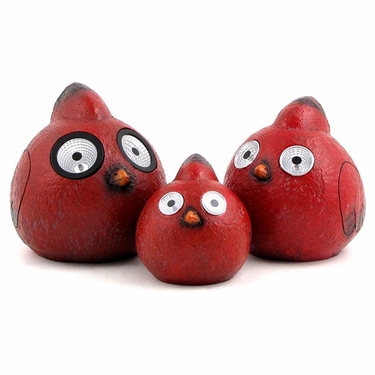 Solar Cardinals w/Light Up Eyes (Set of 3) - Click to enlarge