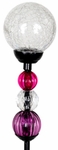 Solar Crackle Ball w/Beads Stake - Clear Solar Crackle Ball w/Beads Stake - Clear