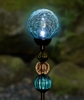 Solar Crackle Ball w/Beads Stake - Sea Blue