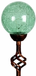 Solar Crackle Glass Finial Garden Stake - Green Solar Crackle Glass Finial Garden Stake - Green