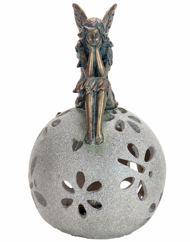 Solar Dragonfly Orb w/Thinking Broze Fairy - Click to enlarge
