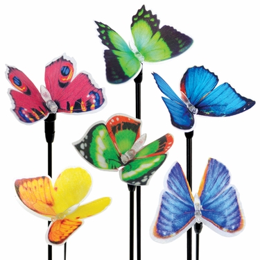 Solar Fiber-Optic Butterflies (Set of 6) - Click to enlarge
