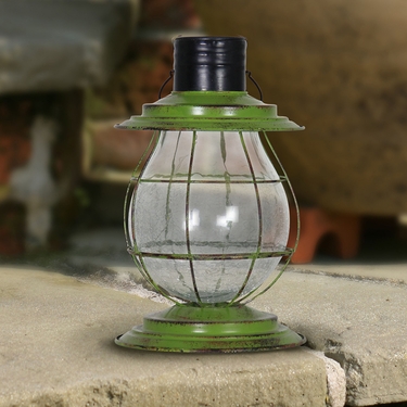 Solar Firefly Lantern w/Base - Green - Click to enlarge