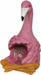 Solar Flamingo Seated Holding Jar of Fireflies