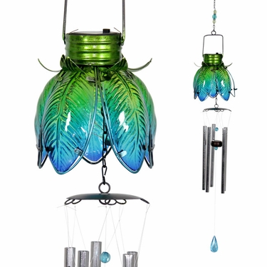 Solar Flower Chime - Blue - Click to enlarge