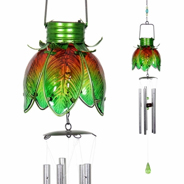 Solar Flower Chime - Green - Click to enlarge