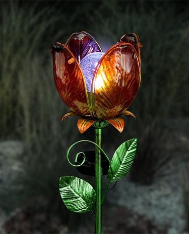 Solar Flower Garden Stake - Orange - Click to enlarge